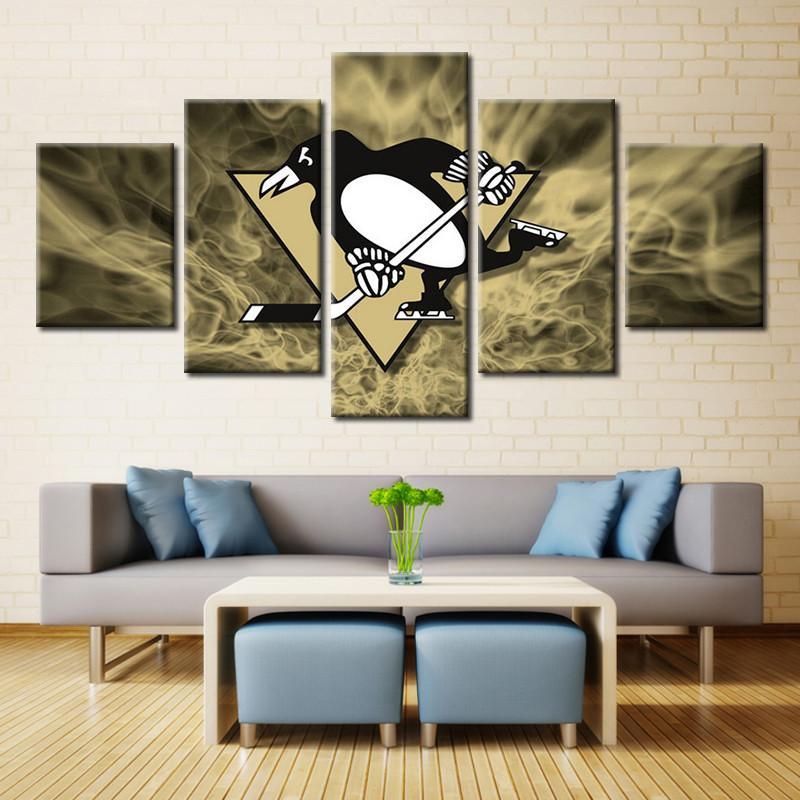 Pittsburgh Penguins Nhl Team - Sport 5 Panel Canvas Art Wall Decor Pittsburgh Penguins Nhl Team - Sport 5 Panel Canvas Art Wall Decor