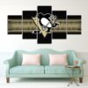 Pittsburgh Penguins Sports Logo - Sport 5 Panel Canvas Art Wall Decor