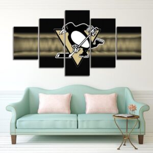 Pittsburgh Penguins Sports Logo - Sport 5 Panel Canvas Art Wall Decor