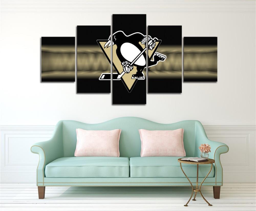 Pittsburgh Penguins Sports Logo - Sport 5 Panel Canvas Art Wall Decor Pittsburgh Penguins Sports Logo - Sport 5 Panel Canvas Art Wall Decor