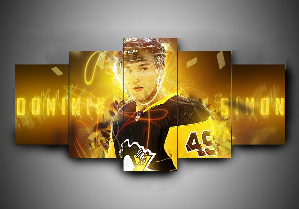 Pittsburgh Penguins - Dominik Simon - Sport 5 Panel Canvas Art Wall Decor Pittsburgh Penguins - Dominik Simon - Sport 5 Panel Canvas Art Wall Decor
