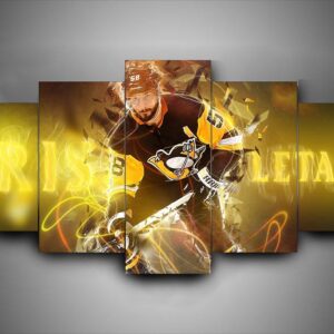 Pittsburgh Penguins - Kris Letang - Sport 5 Panel Canvas Art Wall Decor