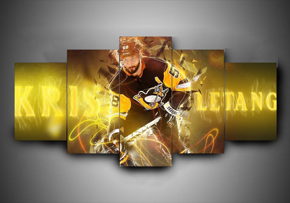 Pittsburgh Penguins - Kris Letang - Sport 5 Panel Canvas Art Wall Decor Pittsburgh Penguins - Kris Letang - Sport 5 Panel Canvas Art Wall Decor