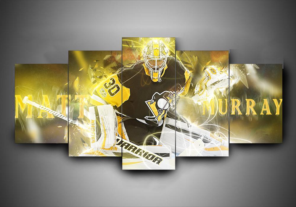 Pittsburgh Penguins - Matt Murray - Sport 5 Panel Canvas Art Wall Decor Pittsburgh Penguins - Matt Murray - Sport 5 Panel Canvas Art Wall Decor