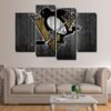 Pittsburgh Penguins - Sport 5 Panel Canvas Art Wall Decor