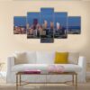 Pittsburgh Skyline Panorama - Nature 5 Panel Canvas Art Wall Decor
