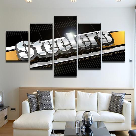 Pittsburgh Steelers 9 - Sport 5 Panel Canvas Art Wall Decor Pittsburgh Steelers 9 - Sport 5 Panel Canvas Art Wall Decor