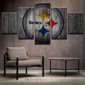 Pittsburgh Steelers Football 1 - Sport 5 Panel Canvas Art Wall Decor