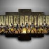 Pittsburgh Steelers Football Band of Brothers Football - 5 Panel Canvas Art Wall Decor