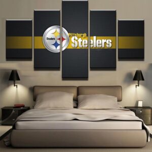 Pittsburgh Steelers Logo Rugby - Sport 5 Panel Canvas Art Wall Decor