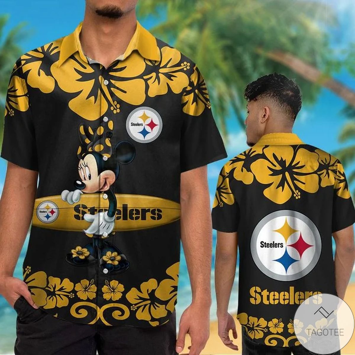 Pittsburgh Steelers & Minnie Mouse Hawaiian Shirt Pittsburgh Steelers & Minnie Mouse Hawaiian Shirt
