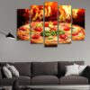 Pizza 02 - Kitchen 5 Panel Canvas Art Wall Decor