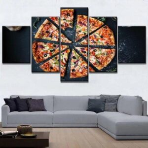 Pizza 1 - Kitchen 5 Panel Canvas Art Wall Decor
