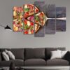 Pizza Food - Kitchen 5 Panel Canvas Art Wall Decor