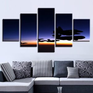 Plane 74 - Space 5 Panel Canvas Art Wall Decor