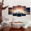 Plane In The Sunset - Airplane 5 Panel Canvas Art Wall Decor