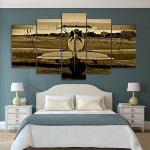 Plane vitage - Aircraft 5 Panel Canvas Art Wall Decor