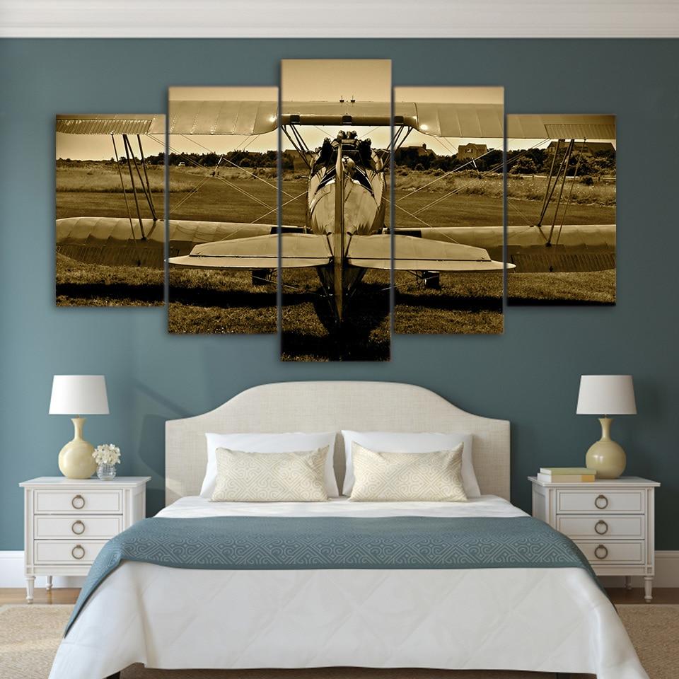 Plane vitage - Aircraft 5 Panel Canvas Art Wall Decor Plane vitage - Aircraft 5 Panel Canvas Art Wall Decor