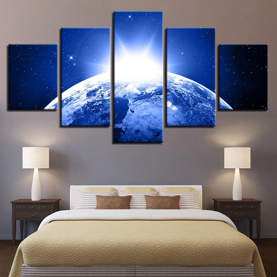 Planet 44 - Space 5 Panel Canvas Art Wall Decor Planet 44 - Space 5 Panel Canvas Art Wall Decor
