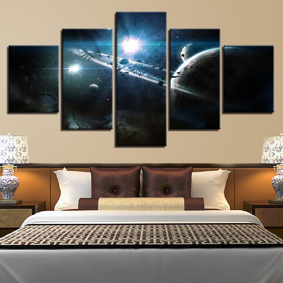 Planet 53 - Space 5 Panel Canvas Art Wall Decor Planet 53 - Space 5 Panel Canvas Art Wall Decor