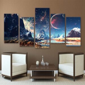 Planet 56 - Space 5 Panel Canvas Art Wall Decor