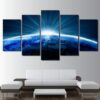 Planet Blue - Space 5 Panel Canvas Art Wall Decor