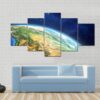 Planet Earth From Space Illustration - Space 5 Panel Canvas Art Wall Decor