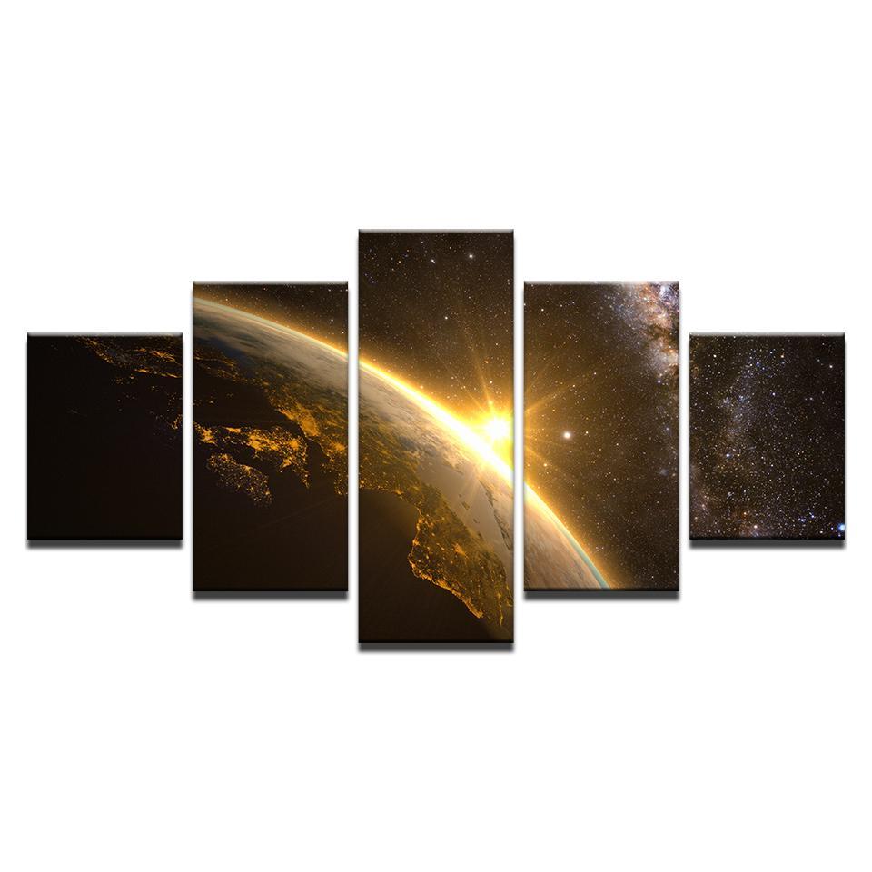 Planet Earth Pictures Universe Space Light - Aircraft 5 Panel Canvas Art Wall Decor Planet Earth Pictures Universe Space Light - Aircraft 5 Panel Canvas Art Wall Decor
