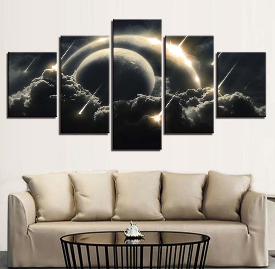 Planet Earth Universe 13 - Space 5 Panel Canvas Art Wall Decor Planet Earth Universe 13 - Space 5 Panel Canvas Art Wall Decor