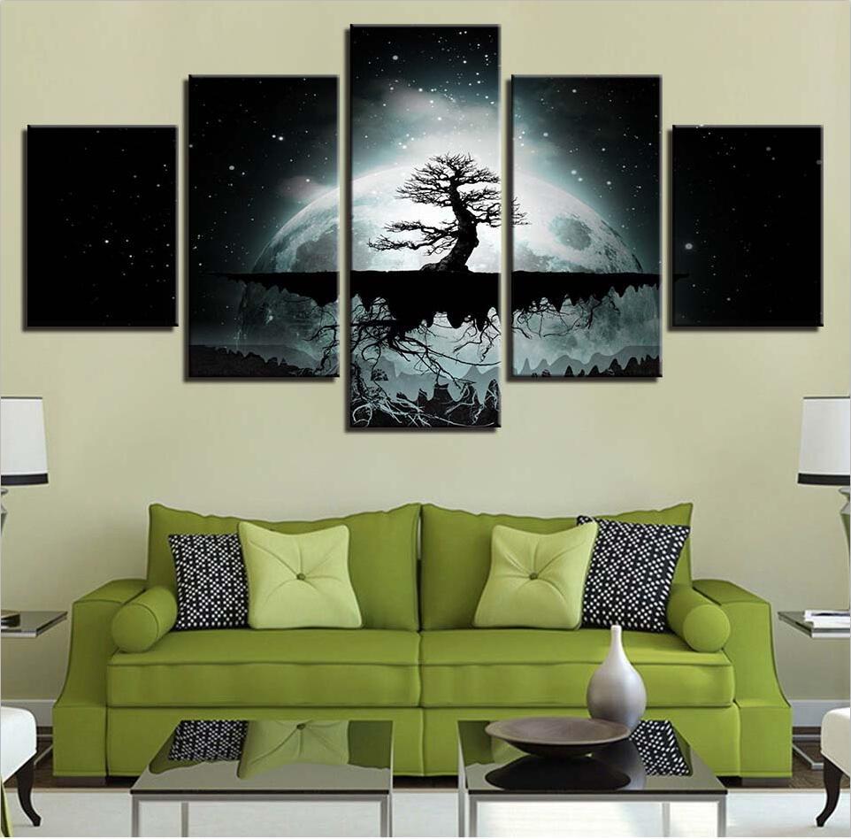 Planet Earth Universe 8 - Space 5 Panel Canvas Art Wall Decor Planet Earth Universe 8 - Space 5 Panel Canvas Art Wall Decor
