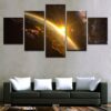 Planet Earth - Space Universe 5 Panel Canvas Art Wall Decor