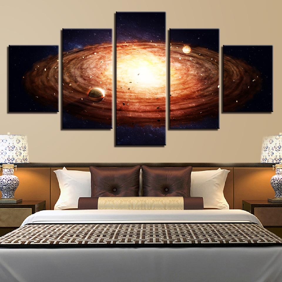 Planet Landscape 1 - Space 5 Panel Canvas Art Wall Decor Planet Landscape 1 - Space 5 Panel Canvas Art Wall Decor
