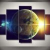 Planet Oceans Two Star - Space 5 Panel Canvas Art Wall Decor