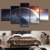Planet Sunshine - Space 5 Panel Canvas Art Wall Decor