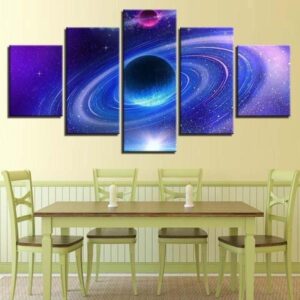 Planetary - Space 5 Panel Canvas Art Wall Decor