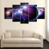 Planets Landscape Universe - Space 5 Panel Canvas Art Wall Decor