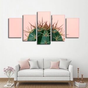 Plant Prickly Cactus - Nature 5 Panel Canvas Art Wall Decor