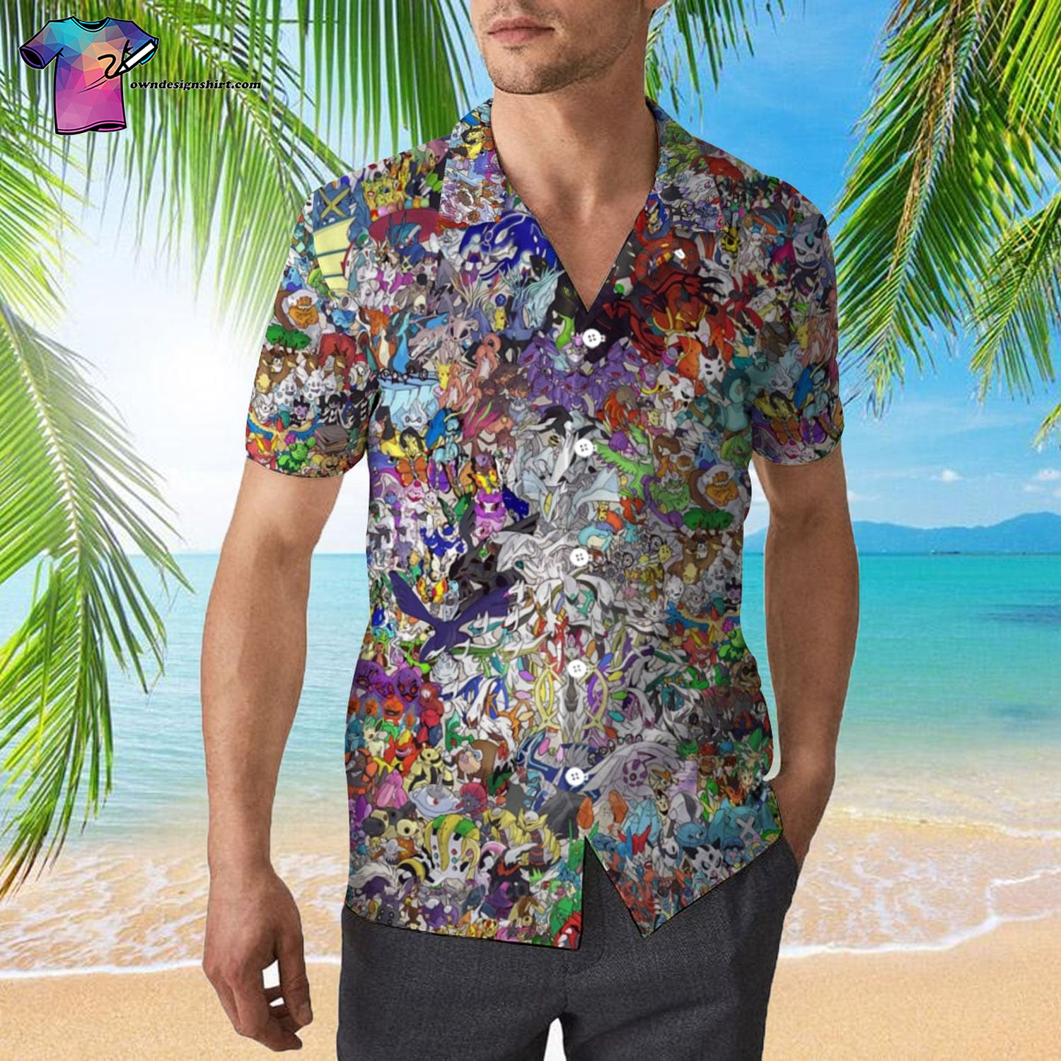 Pokemon Characters All Over Print Hawaiian Shirt Pokemon Characters All Over Print Hawaiian Shirt