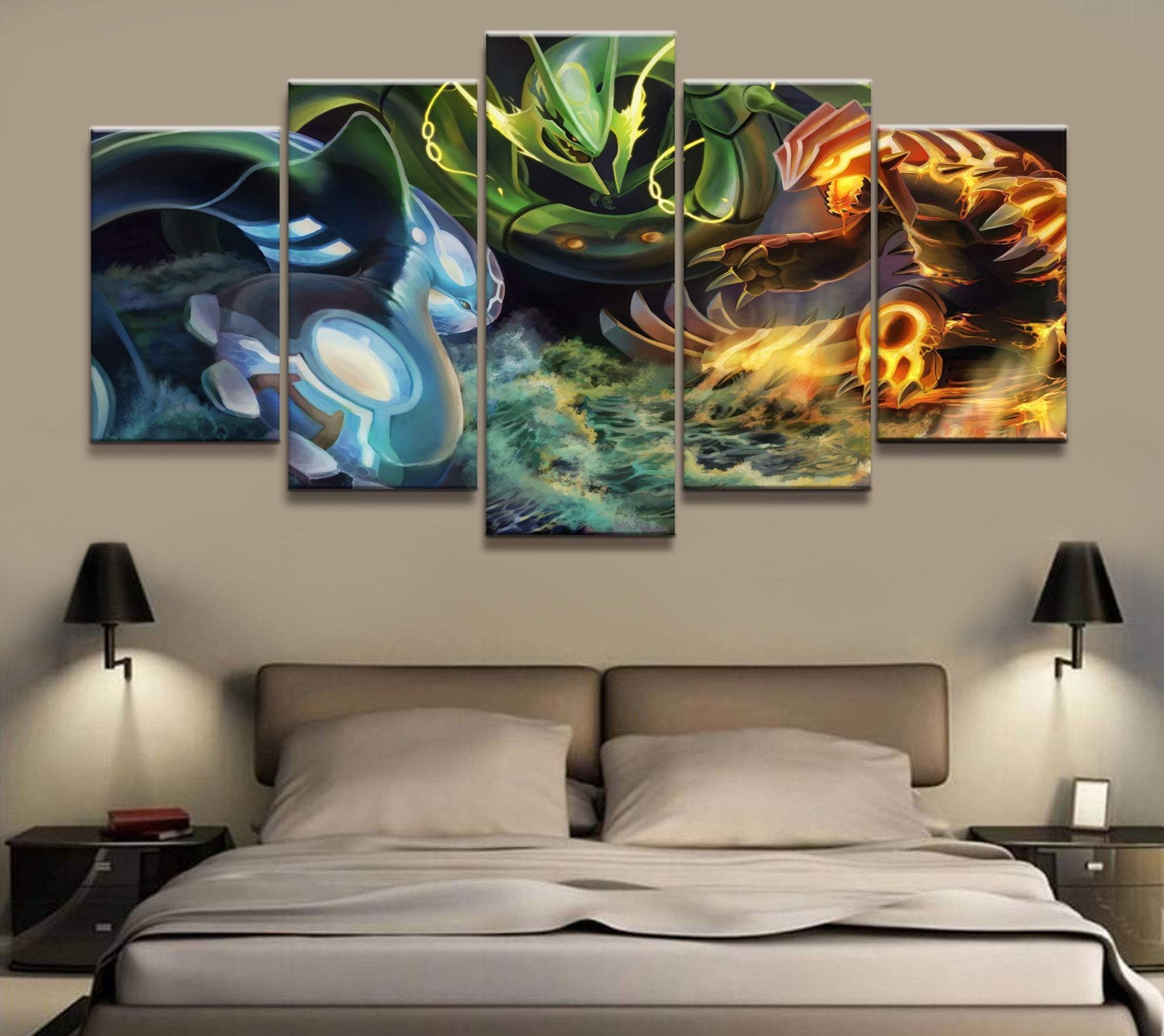 Pokemon Characters Poster 1 Anime - 5 Panel Canvas Art Wall Decor Pokemon Characters Poster 1 Anime - 5 Panel Canvas Art Wall Decor