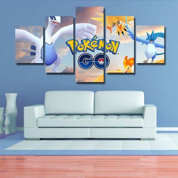 Pokemon Go - Gaming 5 Panel Canvas Art Wall Decor Pokemon Go - Gaming 5 Panel Canvas Art Wall Decor