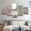 Pokemon Gotta Catch Em All - Cartoon 5 Panel Canvas Art Wall Decor