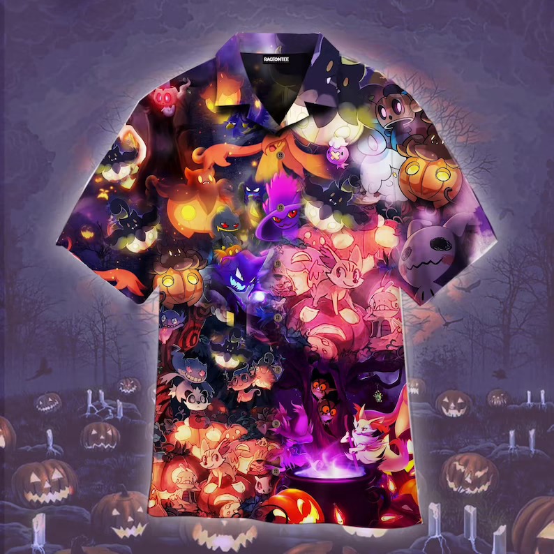 Pokemon Halloween Hawaiian Shirt Pokemon Halloween Hawaiian Shirt