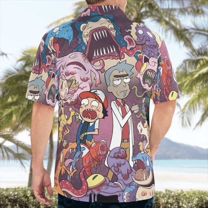 Pokemon Rick And Morty Hawaiian Shirt Pokemon Rick And Morty Hawaiian Shirt