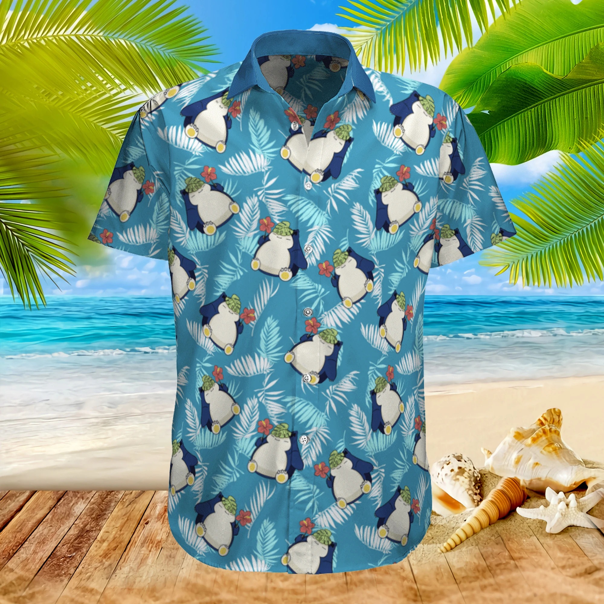 Pokemon Snorlax Tropical Beach Hawaiian Shirt Pokemon Snorlax Tropical Beach Hawaiian Shirt