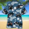 Police Cars Blue Tribal Pattern Hawaiian Shirt
