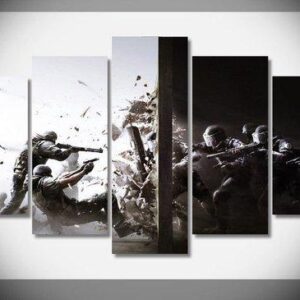 Police Good Vs Evil 4 - Gaming 5 Panel Canvas Art Wall Decor
