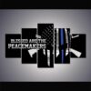 Police Peacemakers Skull - Army 5 Panel Canvas Art Wall Decor