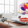 Poligonal Butterfly - Abstract Animal 5 Panel Canvas Art Wall Decor