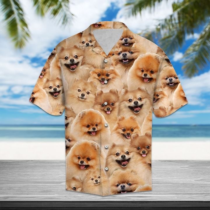 Pomeranian Hawaiian Shirt Summer Button Up Pomeranian Hawaiian Shirt Summer Button Up