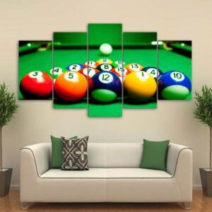 Pool Break - Sport 5 Panel Canvas Art Wall Decor